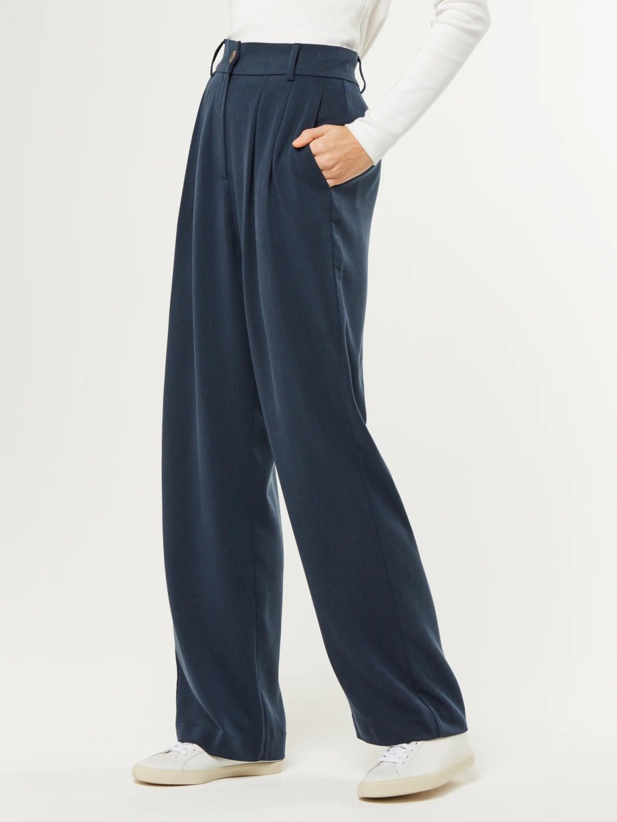 OMNES Cinnamon Straight Leg Trousers in Navy - 2