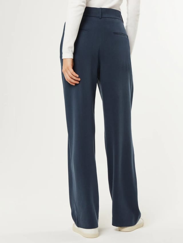 OMNES Cinnamon Straight Leg Trousers in Navy - 3
