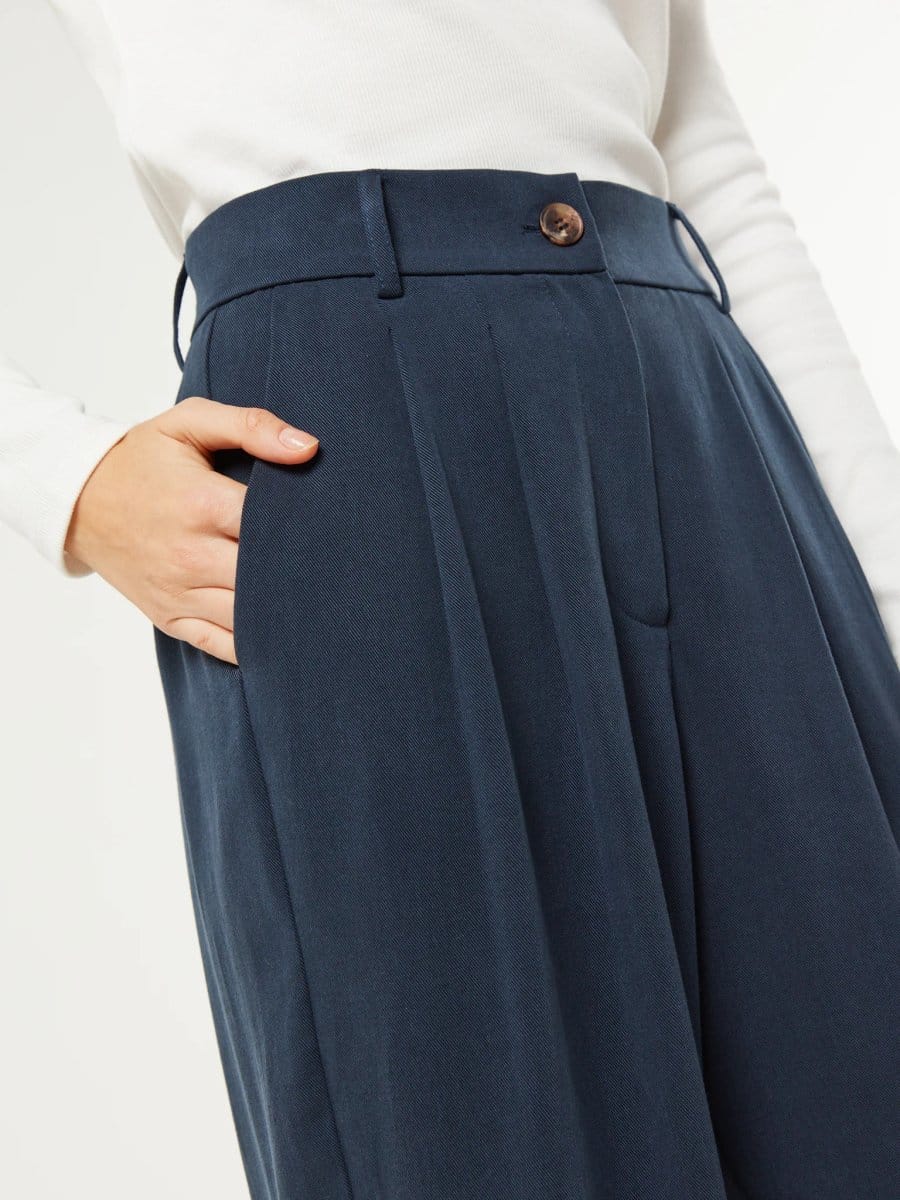 OMNES Cinnamon Straight Leg Trousers in Navy - 4