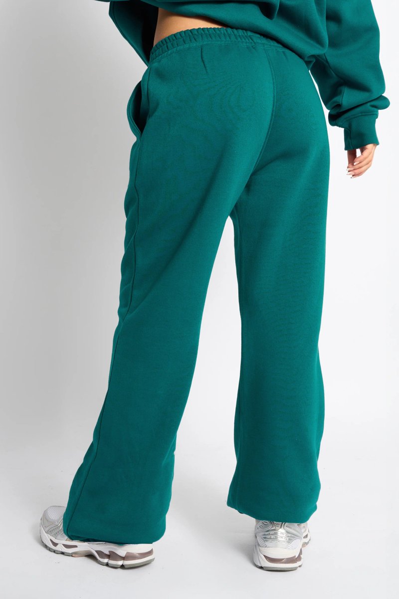 Kaiia Kaiia Logo Wide Leg Joggers Teal - 3