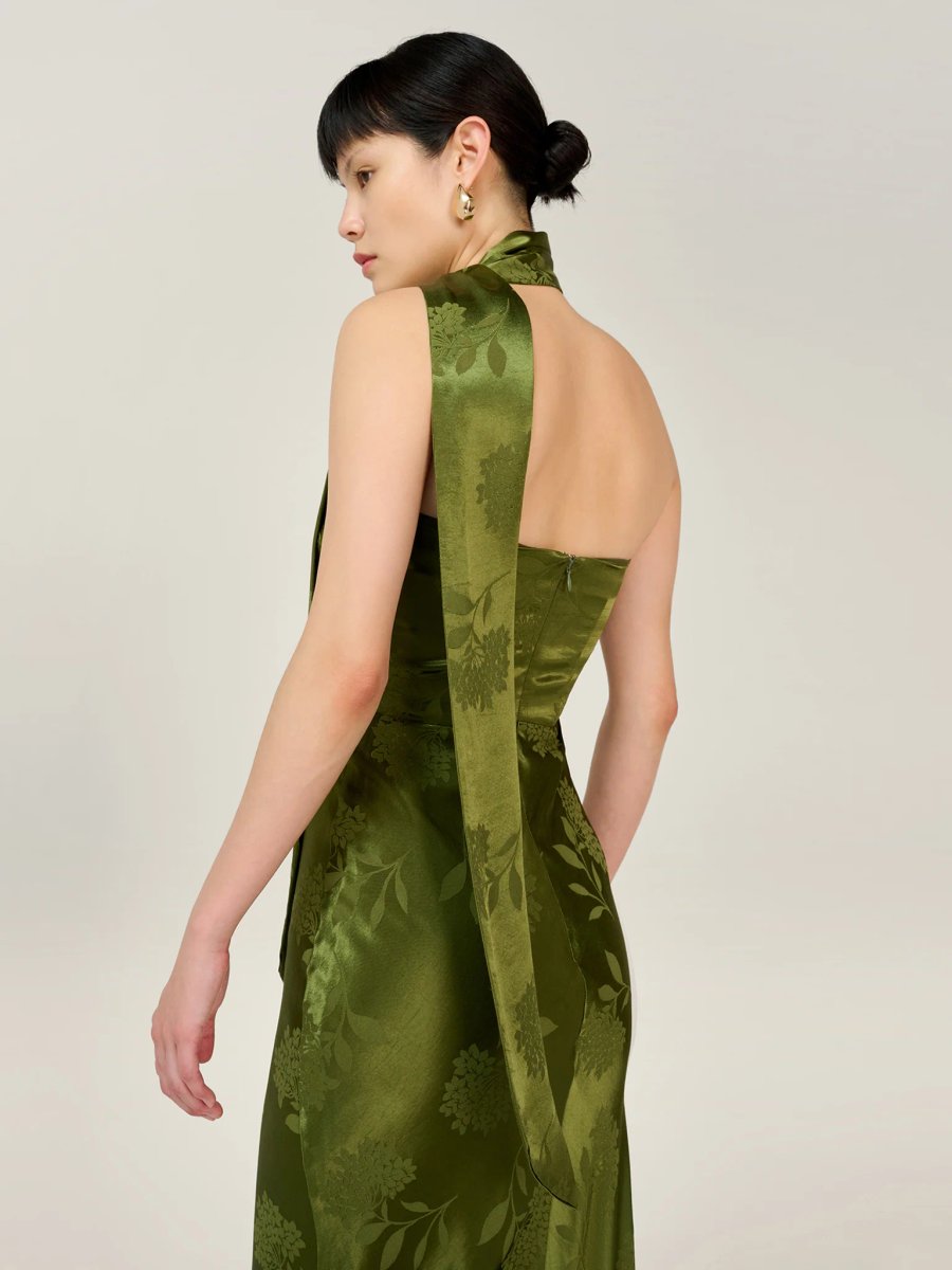 OMNES Myla Dress in Pear Green - 2