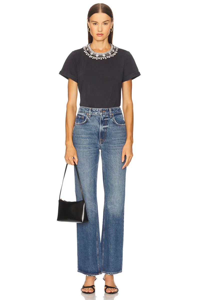 revolve Necklace Washed Shrunken Tee - 4