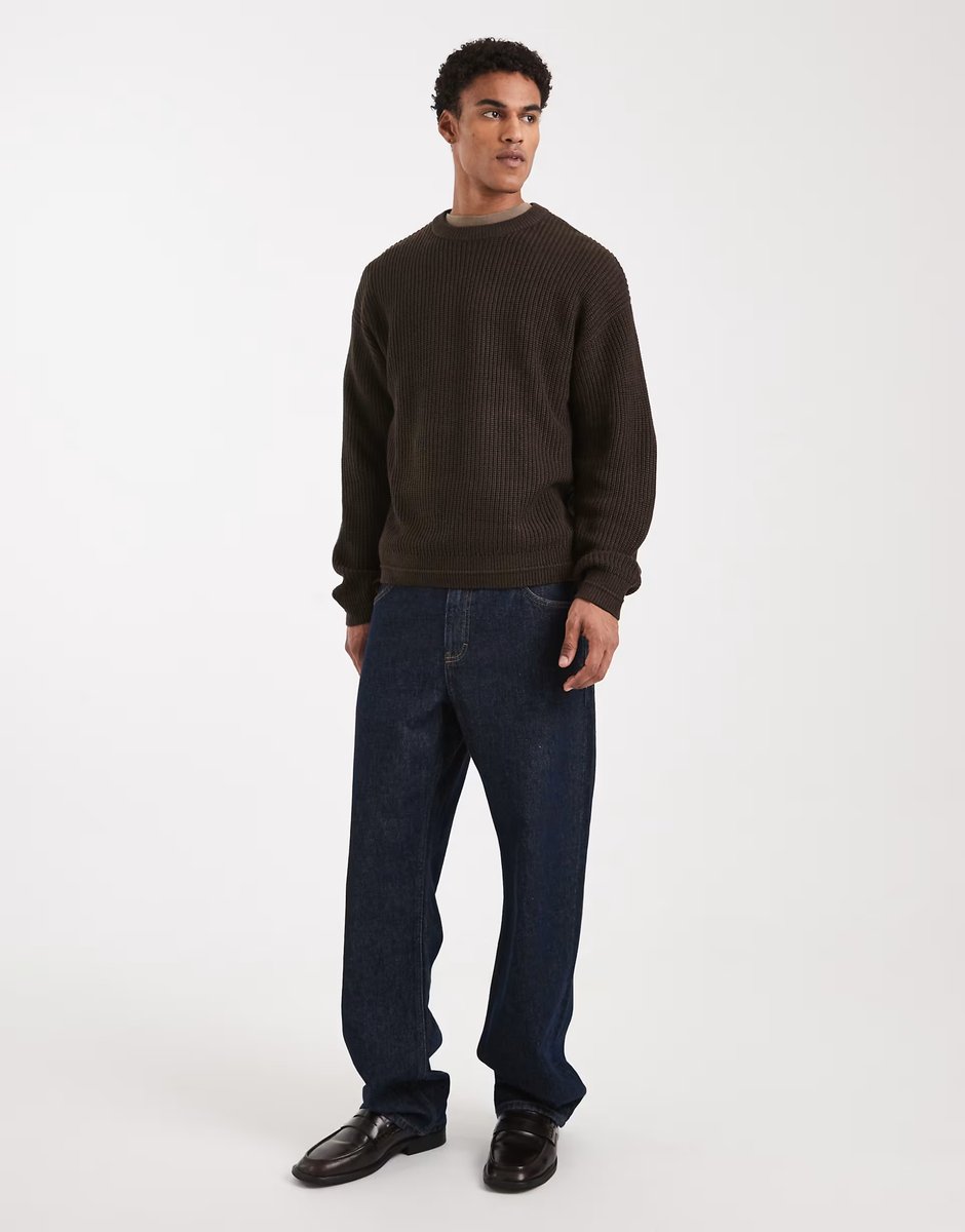 ASOS Jack & Jones oversize jumper in brown - 2