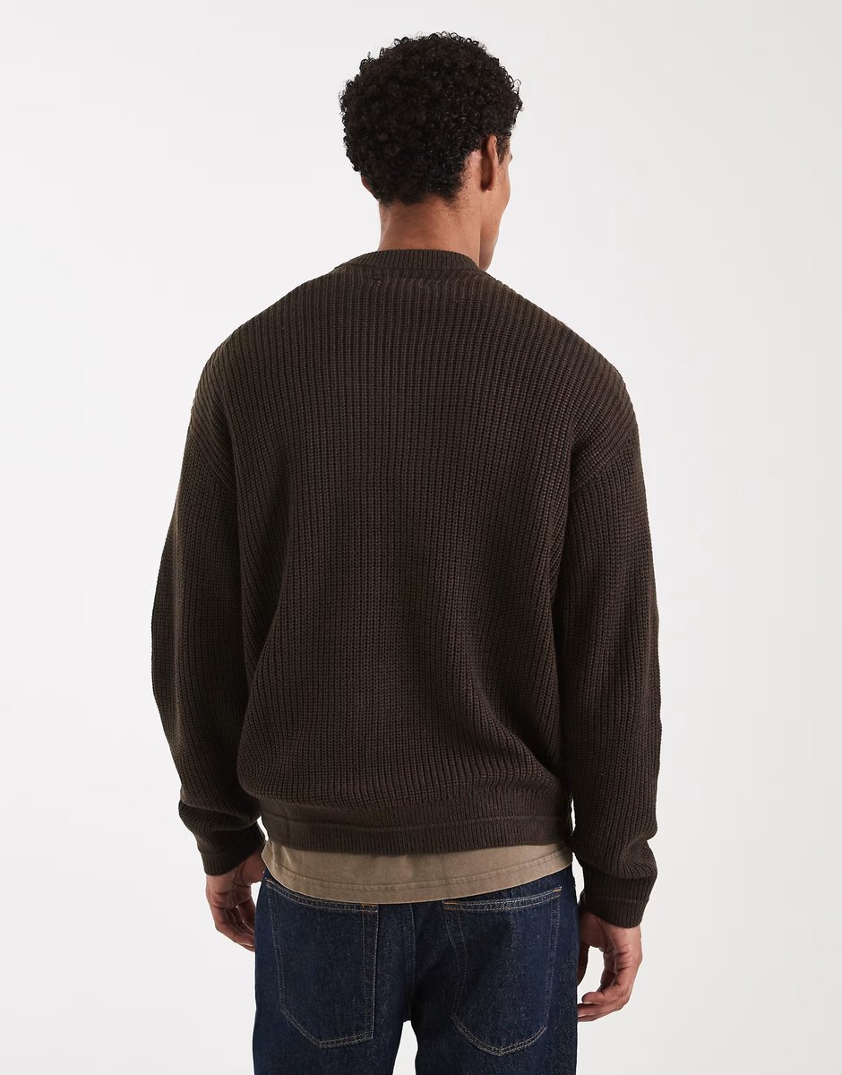 ASOS Jack & Jones oversize jumper in brown - 3