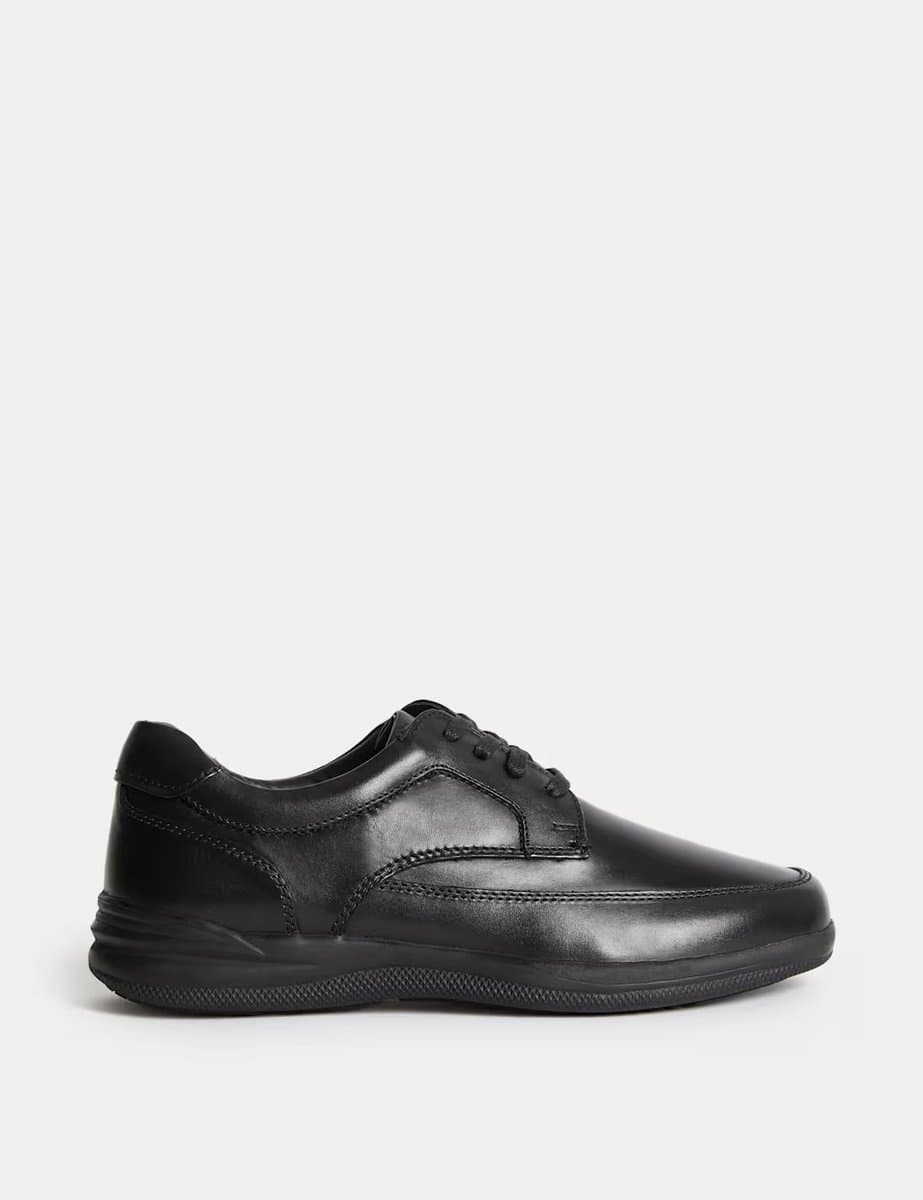 Marks & Spencer M&S Wide Fit Leather Apron Shoes Black