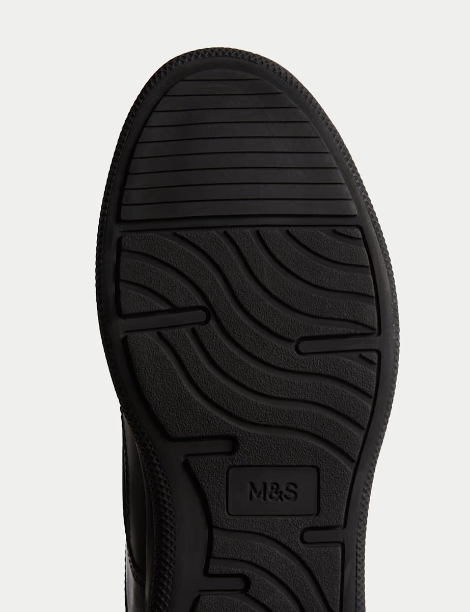 Marks & Spencer M&S Wide Fit Leather Apron Shoes Black - 3
