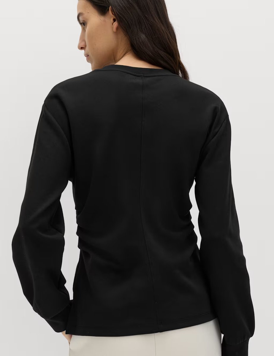 Marks & Spencer M&S Cotton Blend Waisted Sweatshirt Black - 3