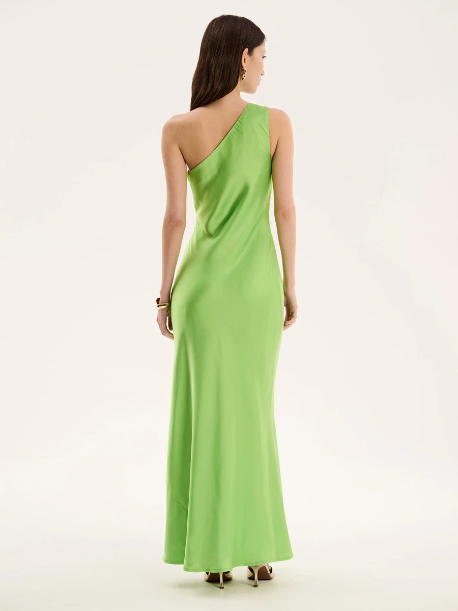 OMNES Uma Dress in Lime Green - 2