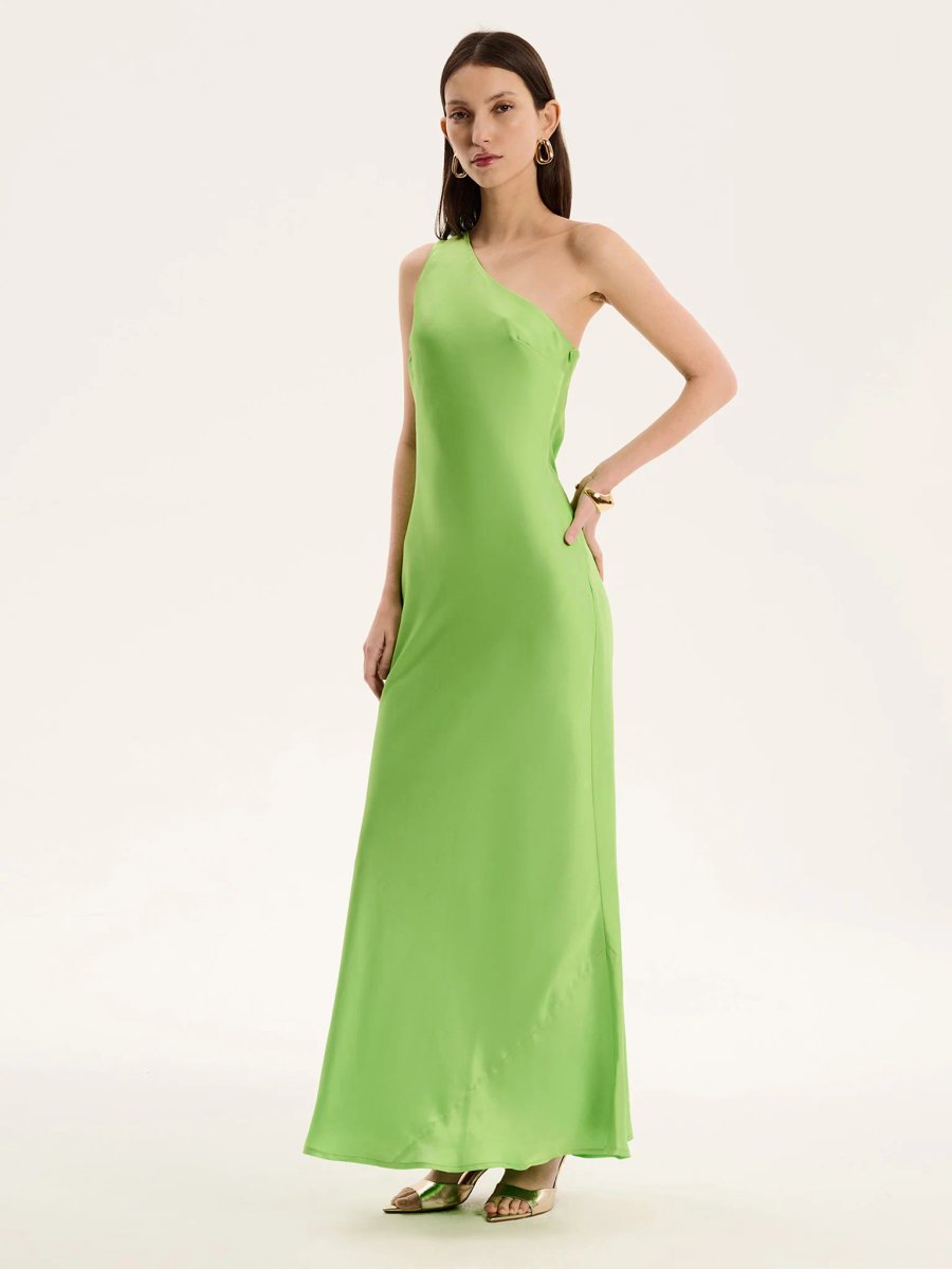 OMNES Uma Dress in Lime Green - 3