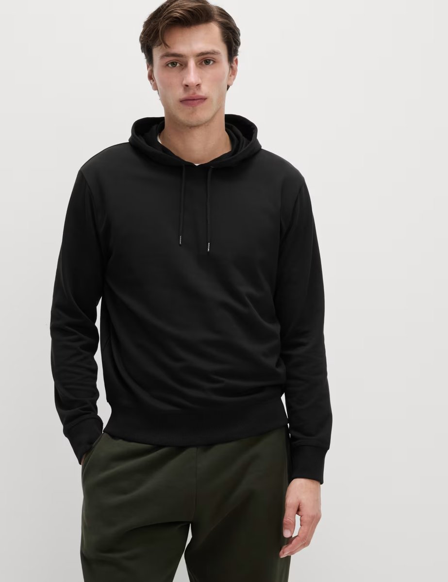 Marks & Spencer M&S Cotton Rich Lightweight Hoodie Black - 2
