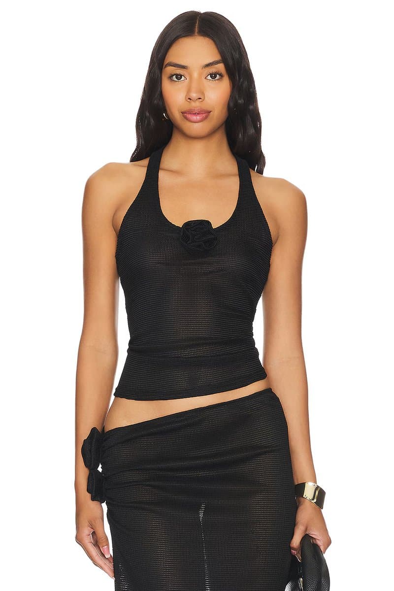 revolve Revolve Soul Mate Halter Top in Onyx
