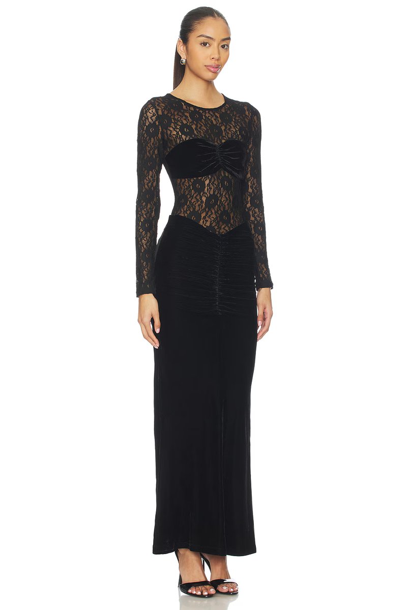 revolve Helenie Velour Lace Maxi Dress - 2