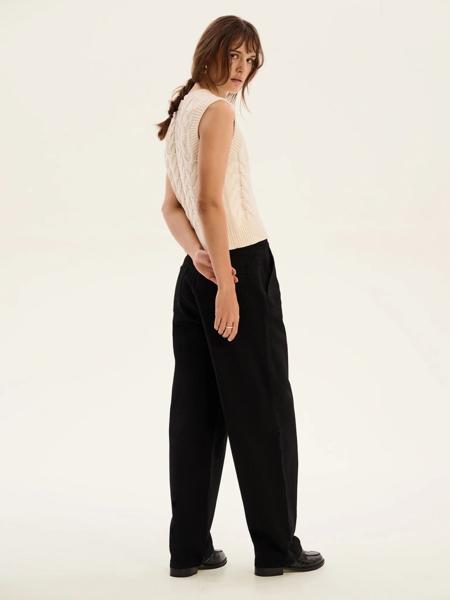 OMNES Bobbi Cable Knit Vest in Cream - 3