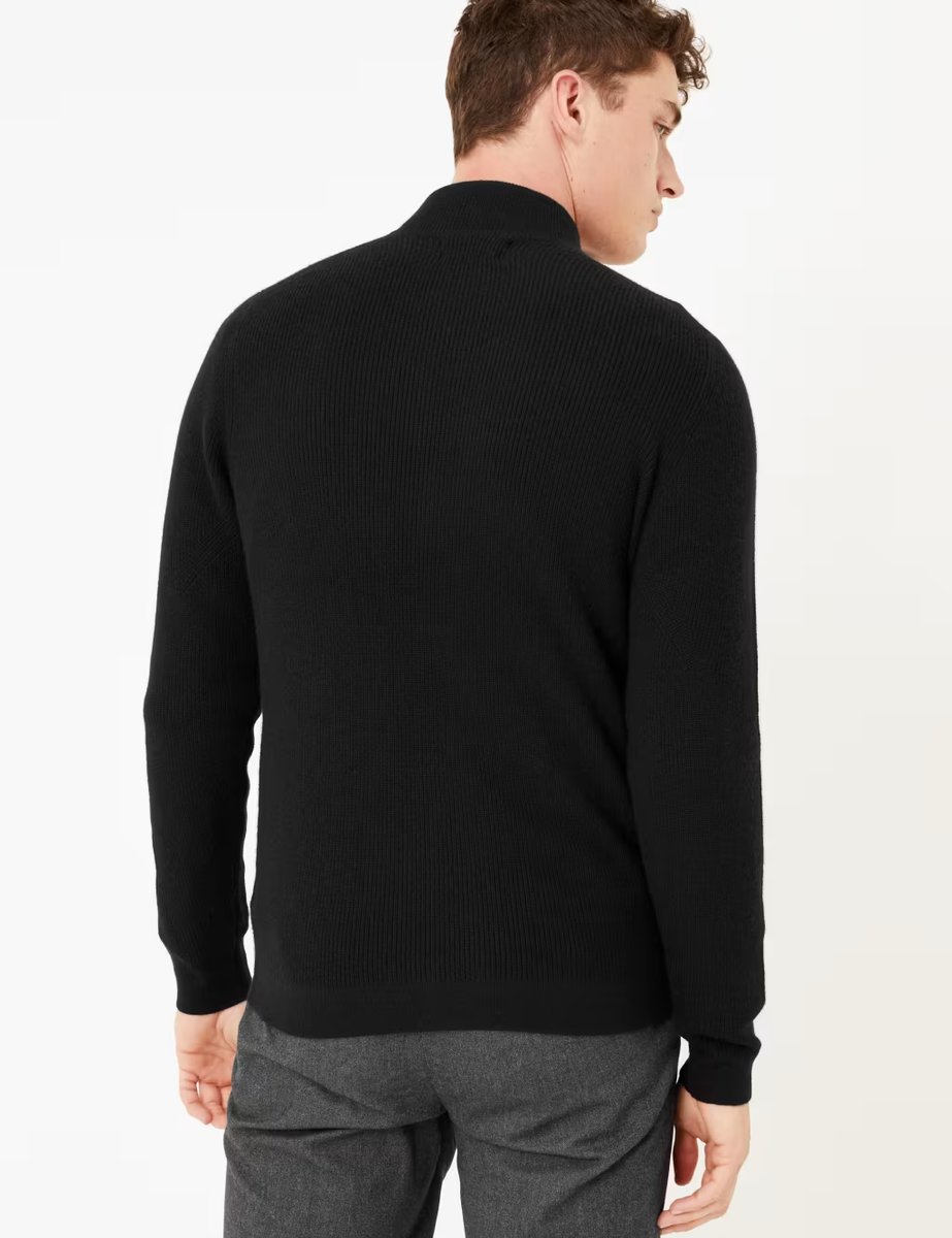 Marks & Spencer M&S Pure Cashmere Zip Up Cardigan Black - 3