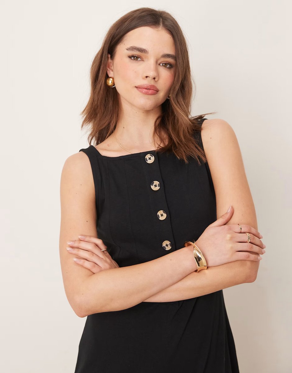 ASOS ASOS DESIGN button through jumpsuit in black - 3