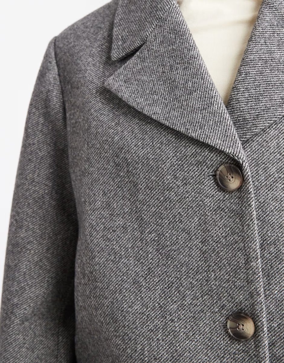 ASOS Pieces oversized textured blazer in black melange - 4