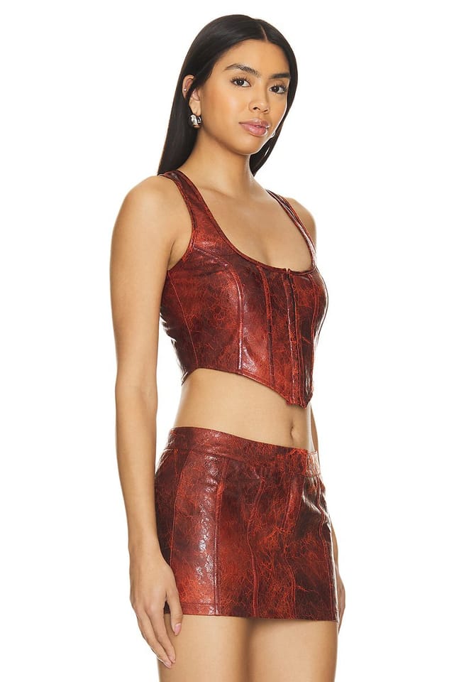 revolve Juno Faux Leather Top - 2