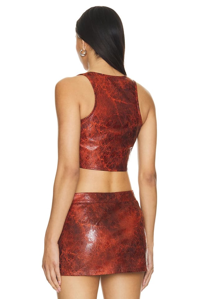 revolve Juno Faux Leather Top - 3