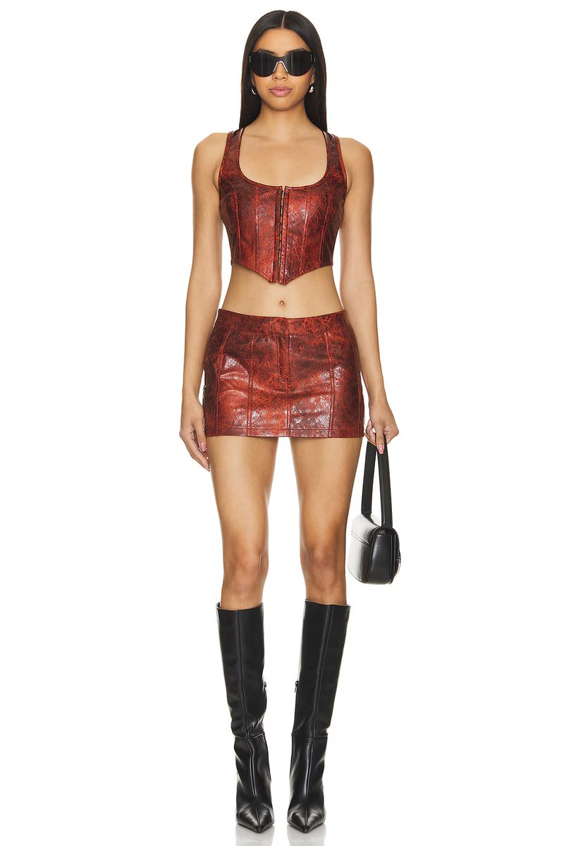 revolve Juno Faux Leather Top - 4