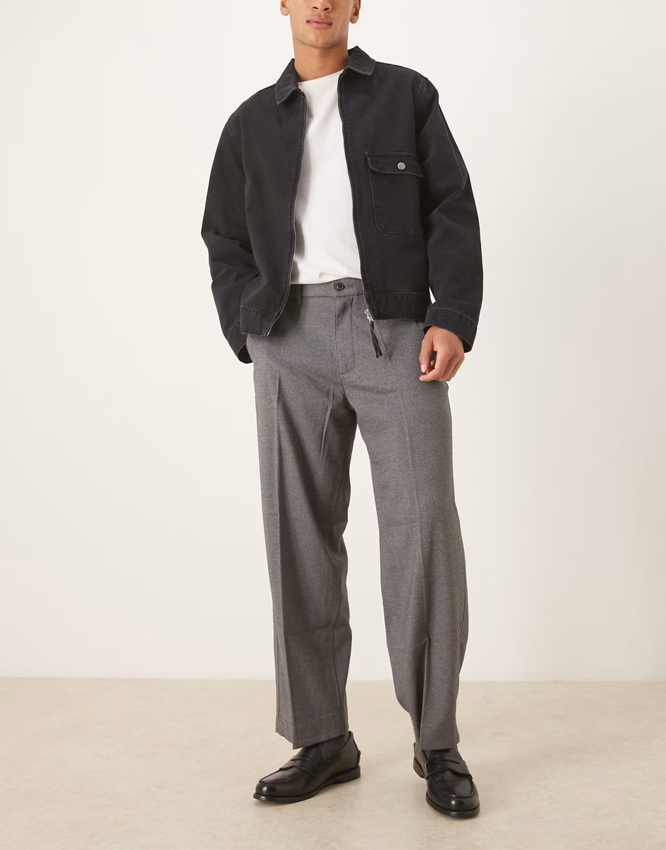 ASOS Abercrombie & Fitch smart baggy trouser in grey - 2