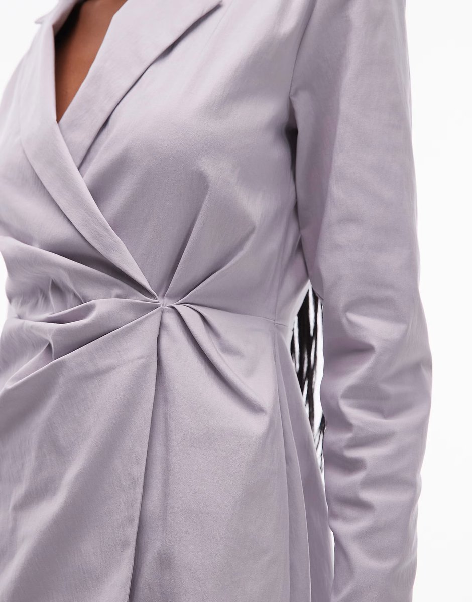 ASOS ASOS DESIGN cinched blazer mini dress in grey - 3