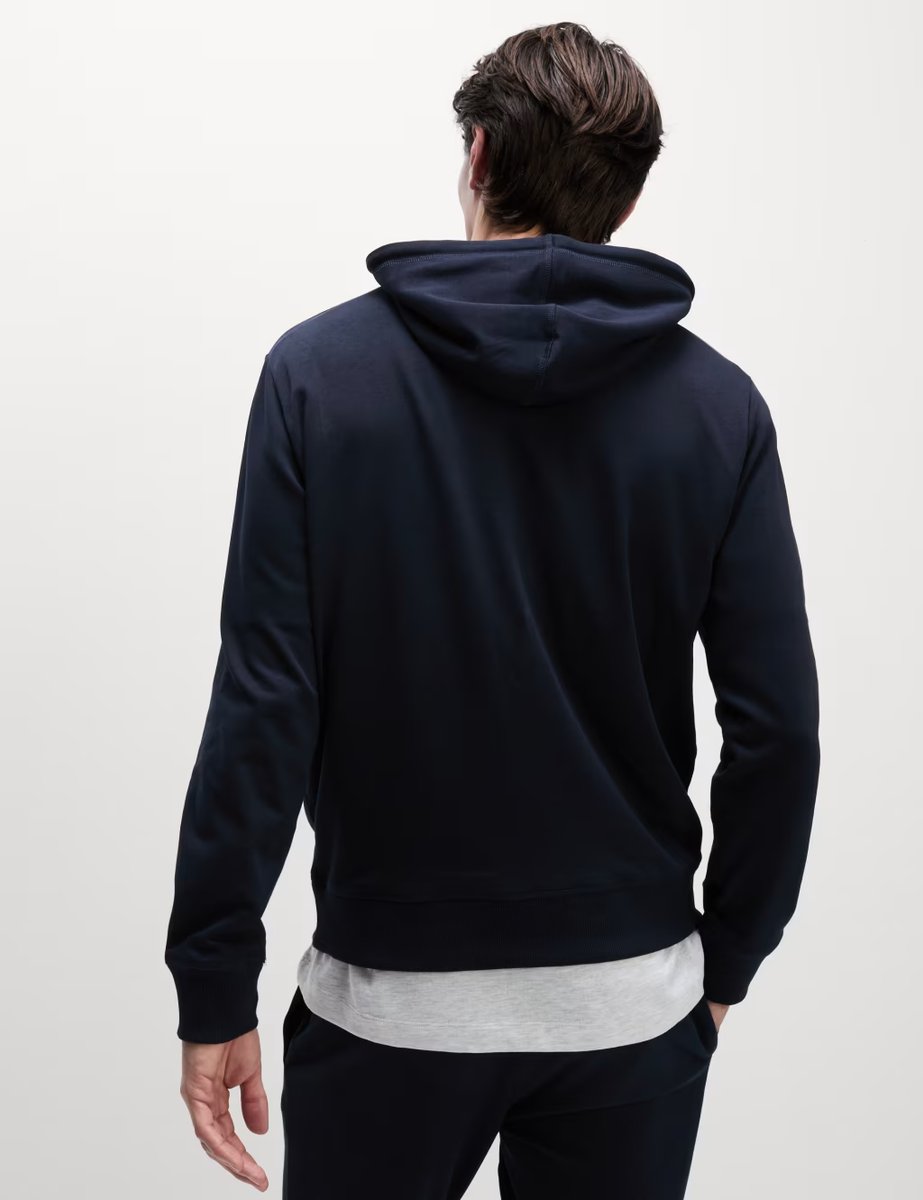 Marks & Spencer M&S Cotton Rich Lightweight Hoodie Dark Navy - 4