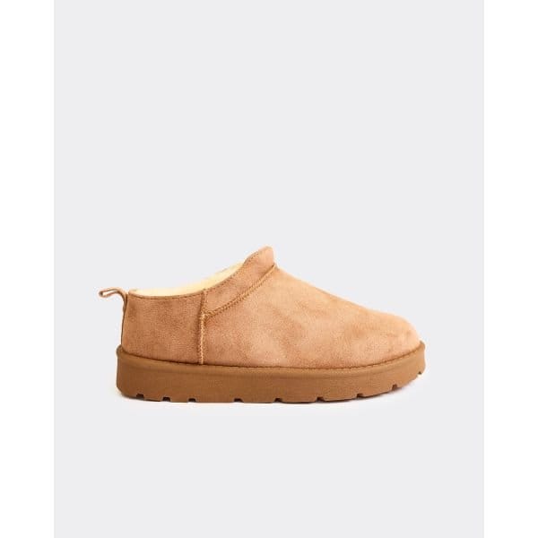 EGO Cola Cola Faux Fur Lining Mini Ankle Boot In Brown Faux Suede, Women's Size UK 3 - 2