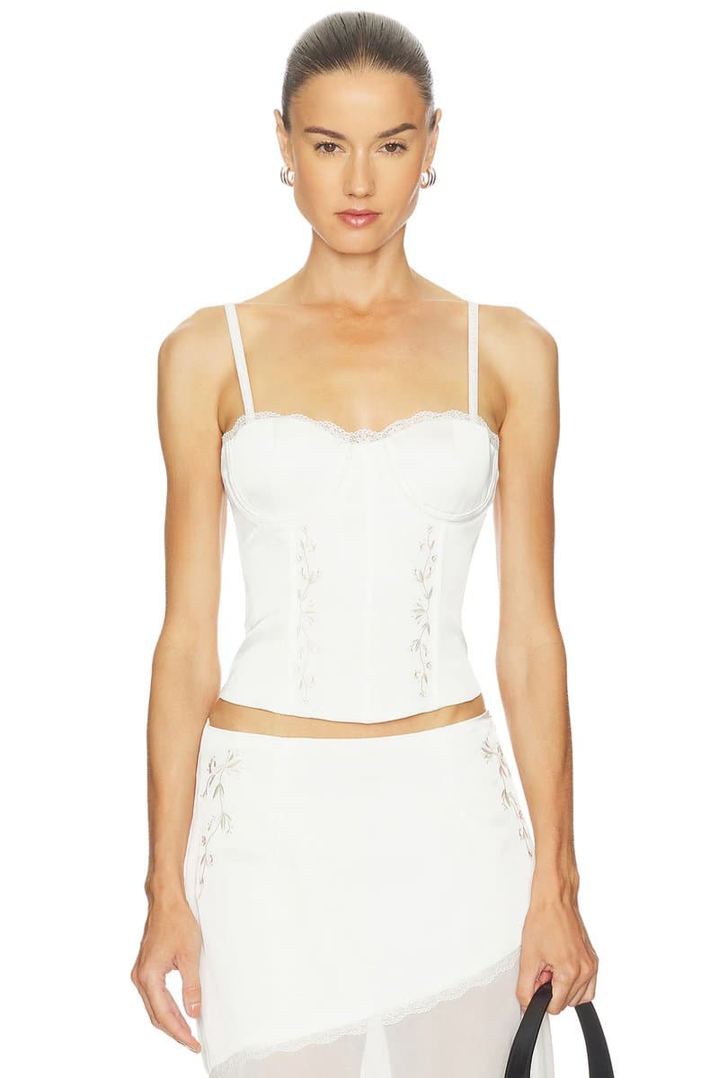 revolve Revolve Emberly Bustier with Floral Detail in White