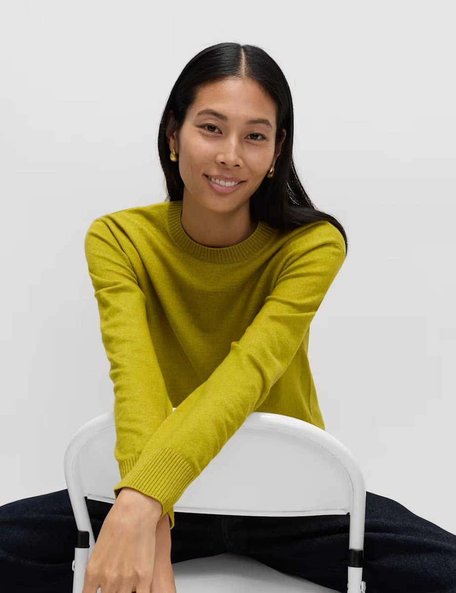 Marks & Spencer M&S Air-Yarn Crew Neck Jumper Moss
