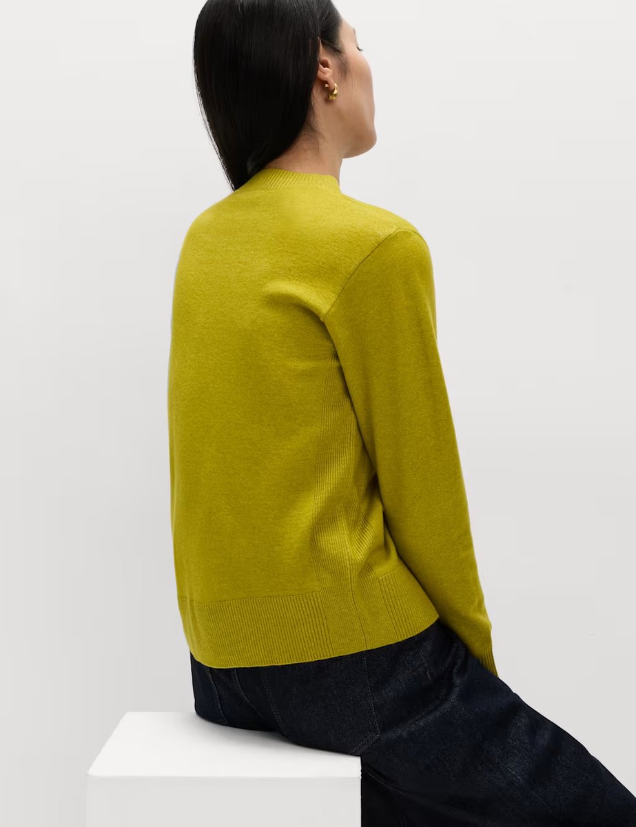 Marks & Spencer M&S Air-Yarn Crew Neck Jumper Moss - 3