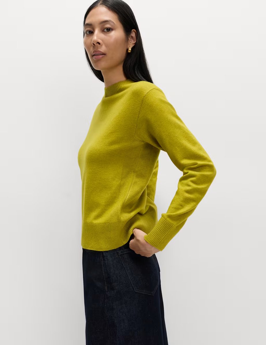 Marks & Spencer M&S Air-Yarn Crew Neck Jumper Moss - 4