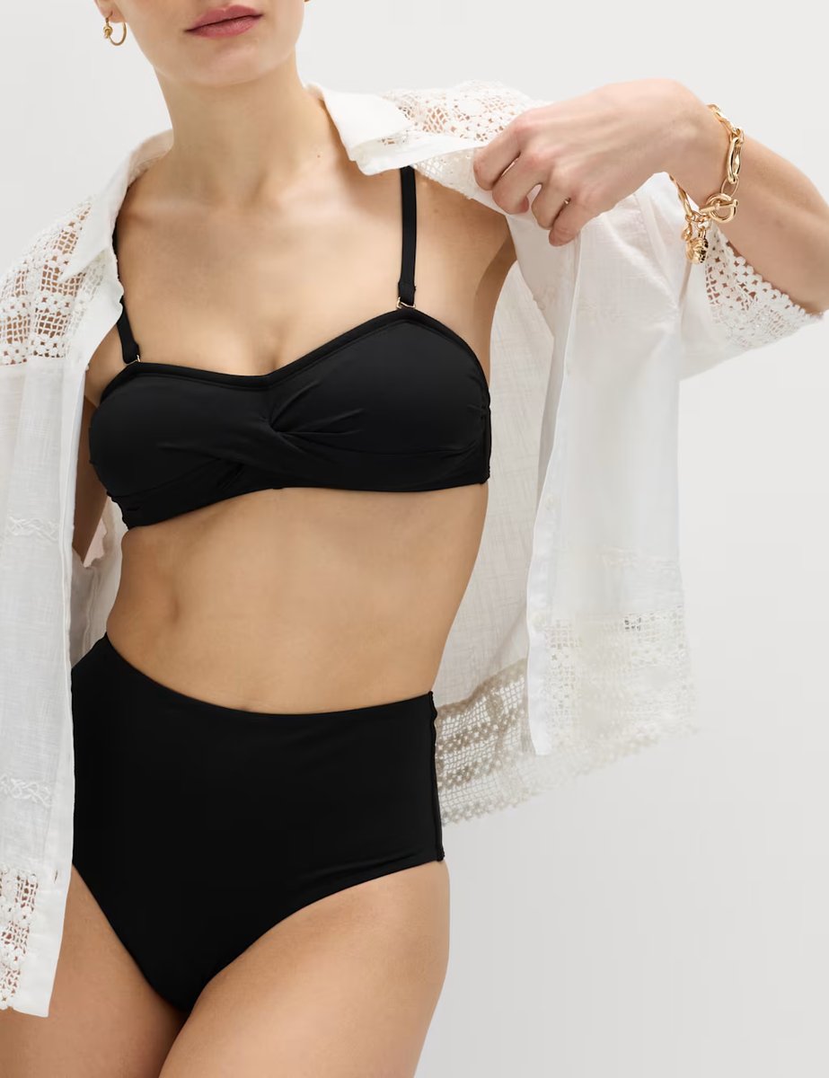 Marks & Spencer M&S Tummy Control High Waisted High Leg Bikini Bottoms Black - 3