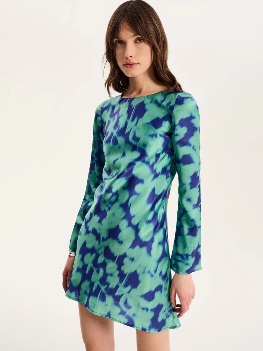 OMNES Roberta Dress in Green Floral - 1