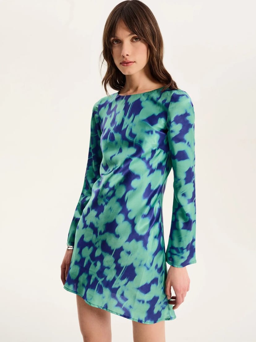 OMNES Roberta Dress in Green Floral - 1