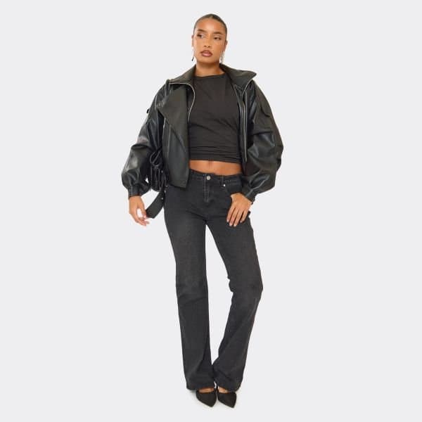 EGO EGO Low Rise Flared Jeans in Black