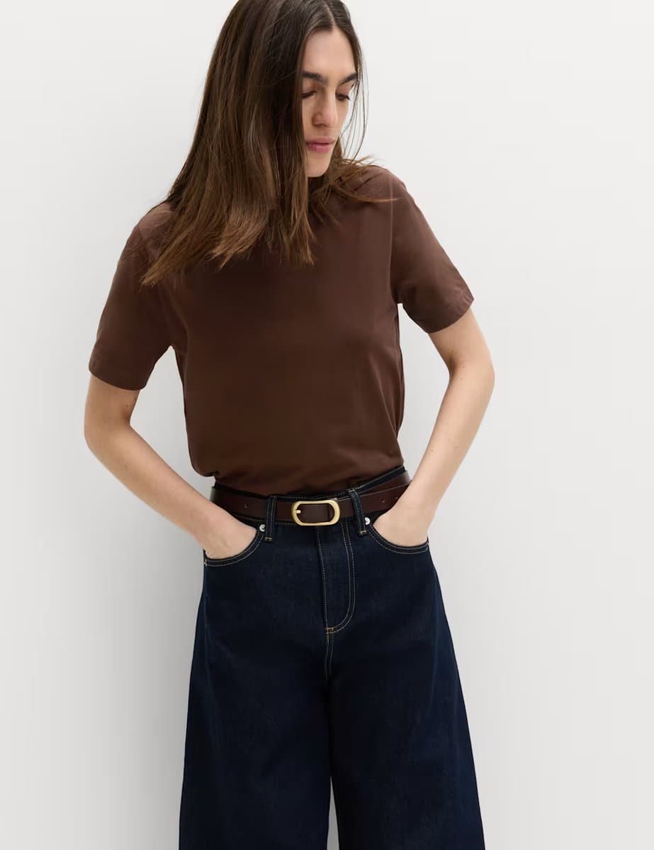 Marks & Spencer M&S Classic Everyday Fit T-Shirt in Dark Chocolate