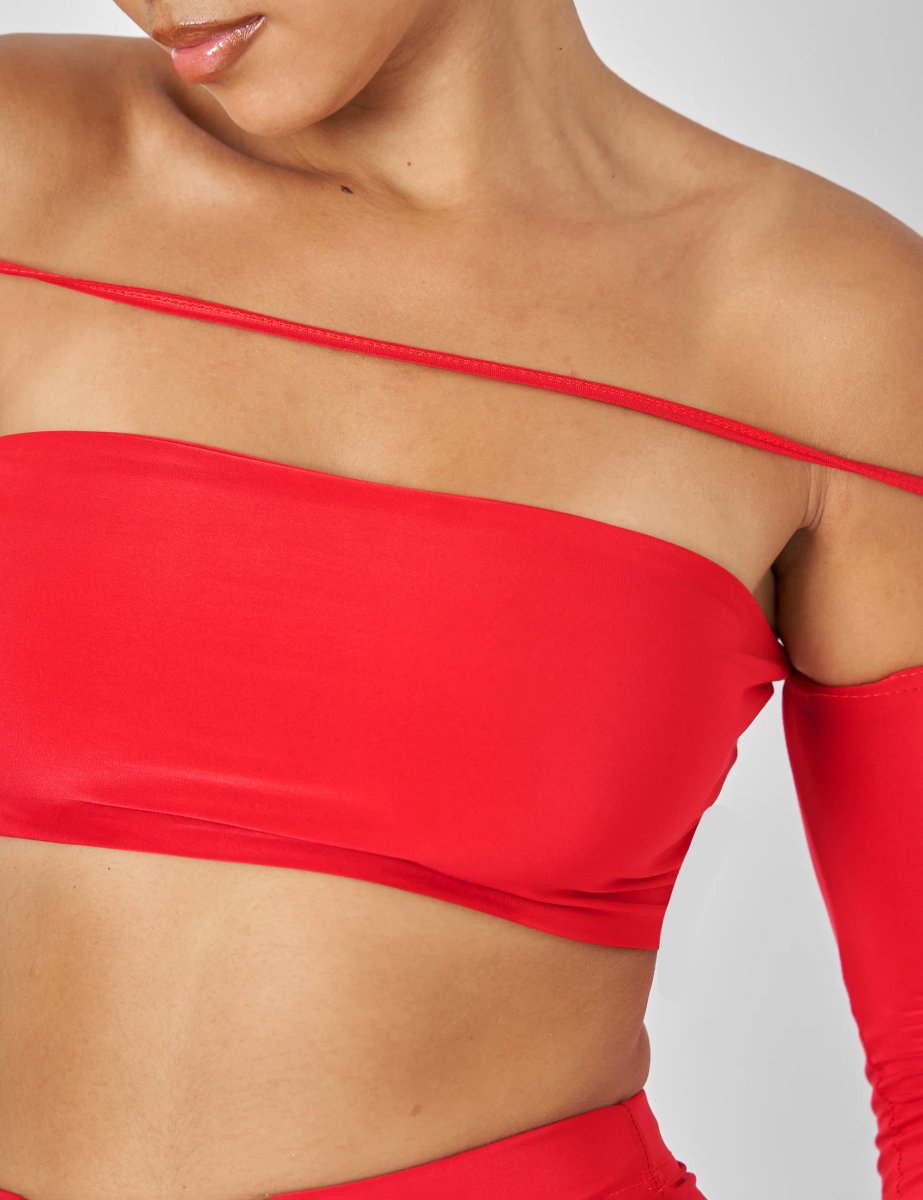 Public Desire Public Desire Bardot Strappy Top Co-ord in Red - 2