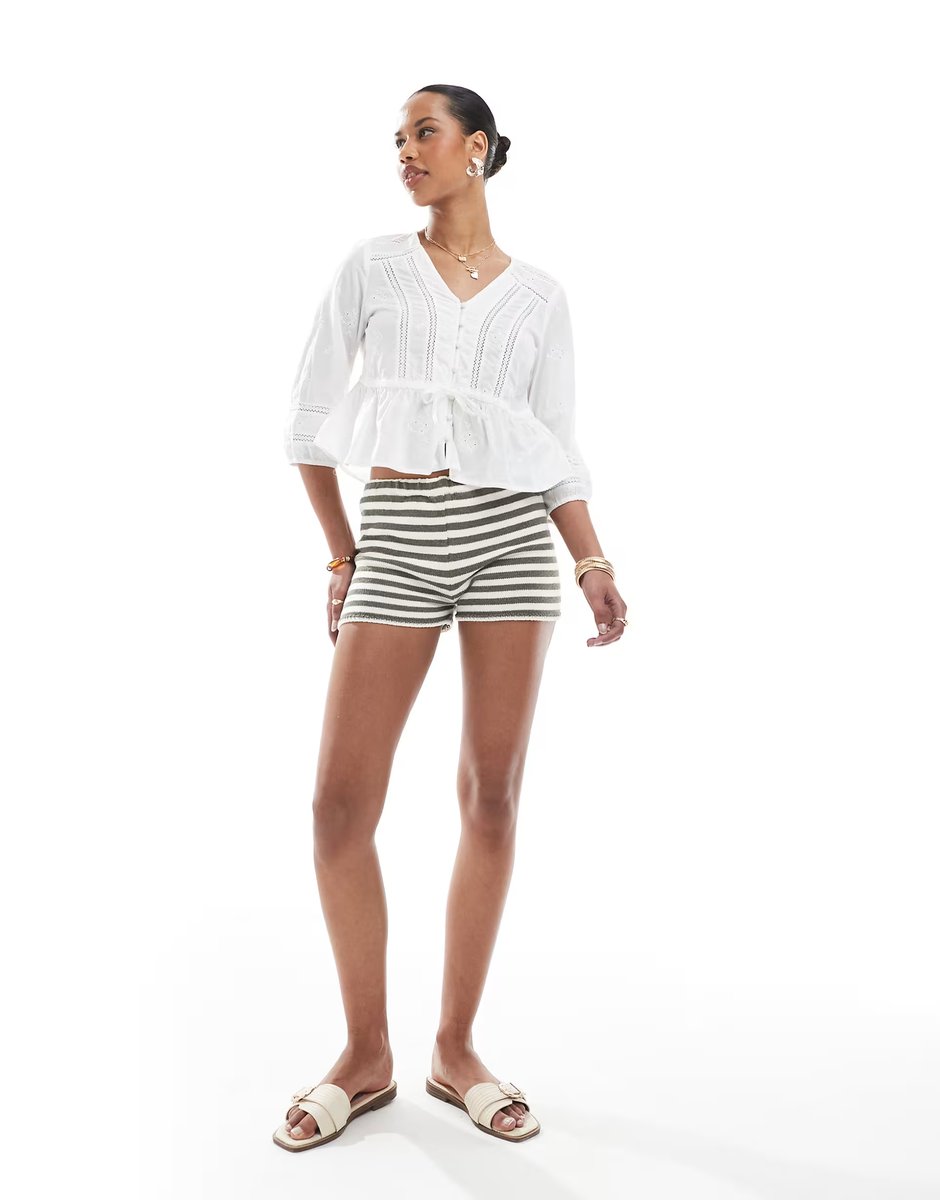 ASOS ONLY crochet detail blouse in white - 3