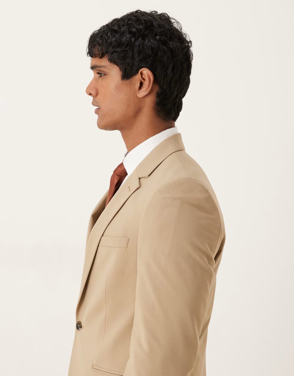 ASOS ASOS DESIGN skinny suit jacket in beige - 4