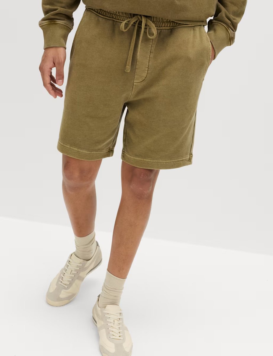 Marks & Spencer M&S Relaxed Fit Pure Cotton Garment Dye Short Olive - 2