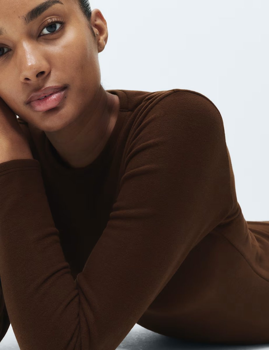 Marks & Spencer M&S Heatgen™ Maximum Thermal Fleece Top Dark Chocolate - 3