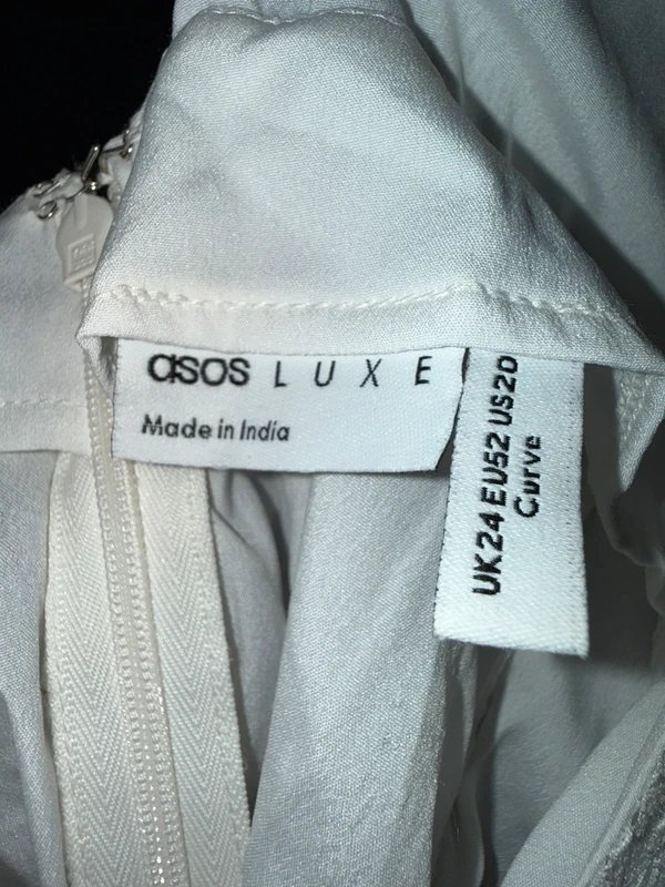 ASOS ASOS Luxe 3D Floral Embellished Cotton Broderie Top with Organza Peplum Hem - 3