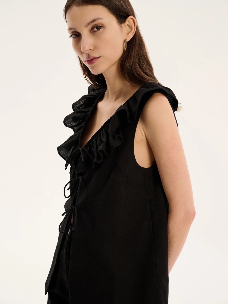 OMNES Rachael Top in Black - 4