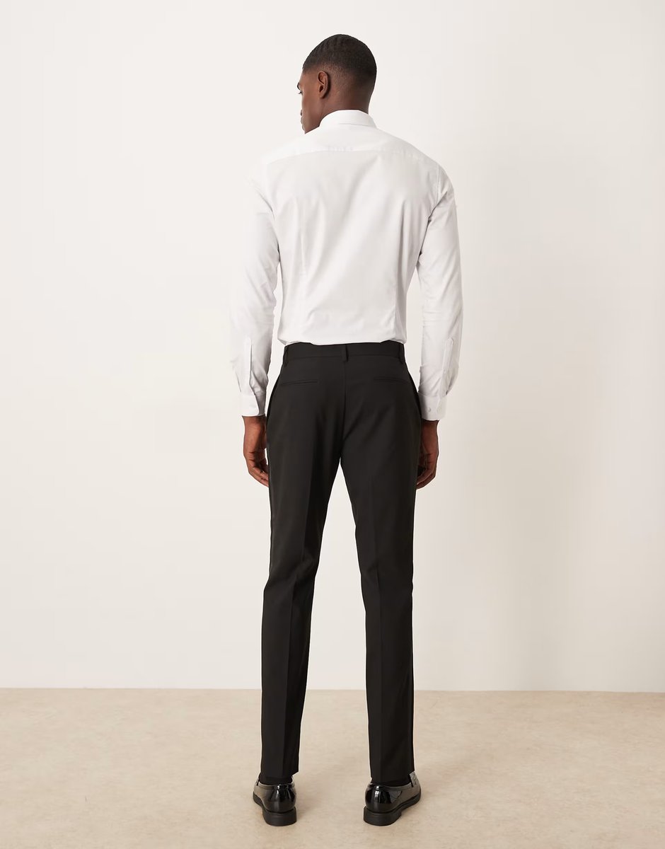 ASOS ASOS DESIGN slim tuxedo trousers in black - 2