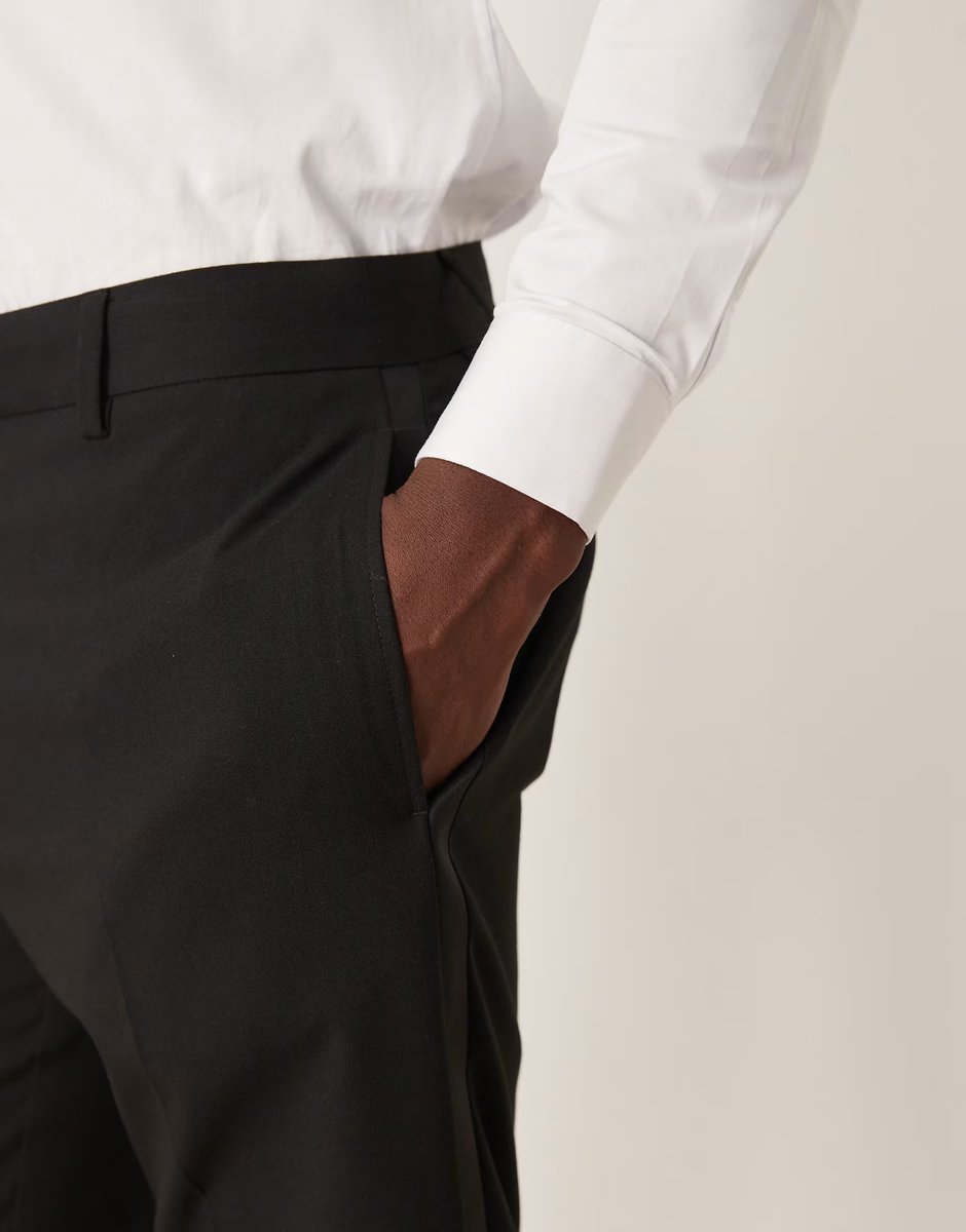 ASOS ASOS DESIGN slim tuxedo trousers in black - 4