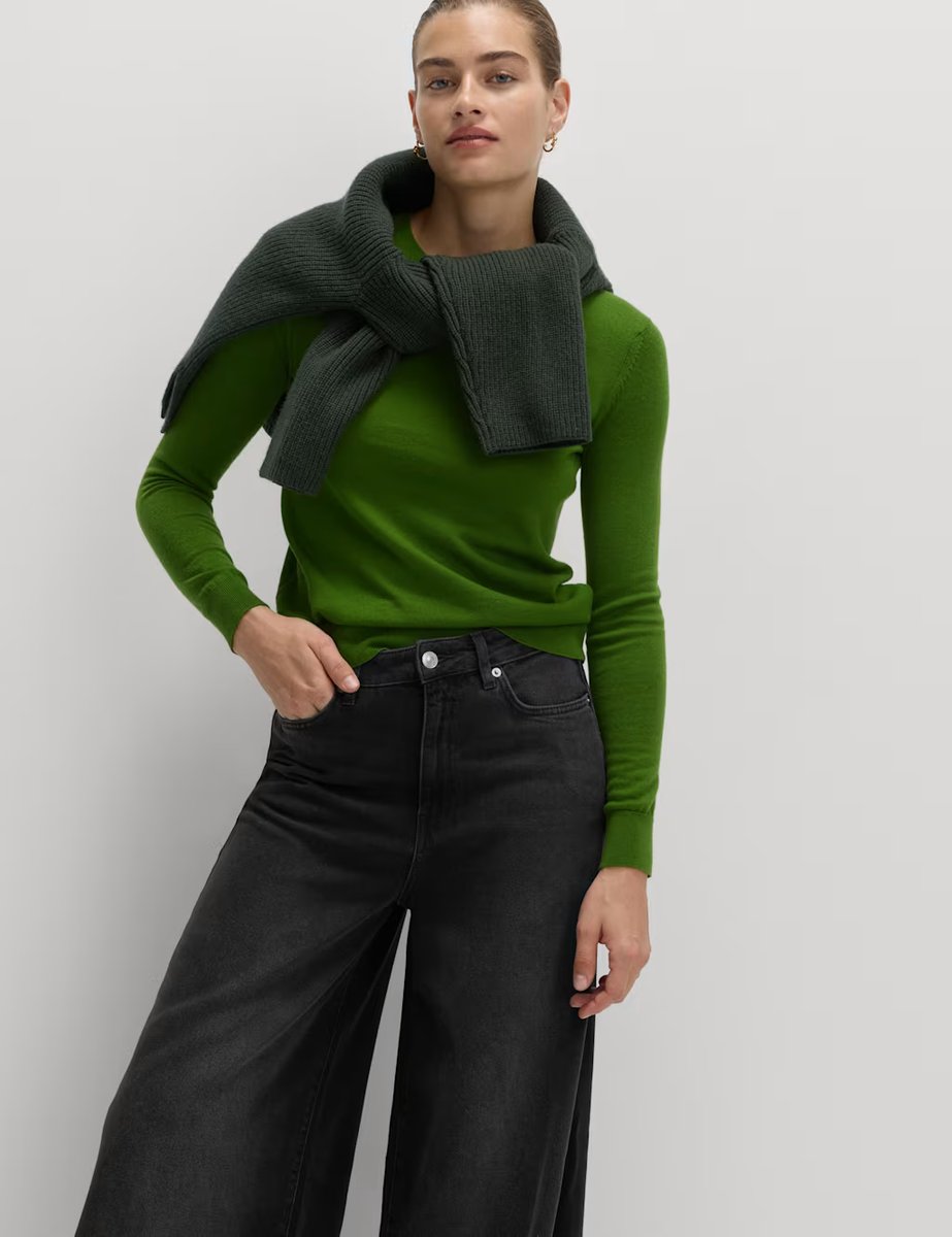 Marks & Spencer M&S Lyocell™ Blend Wide Palazzo Leg Jeans Black - 2