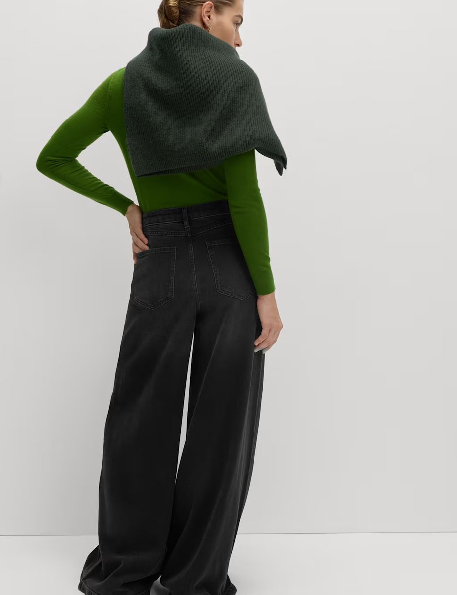 Marks & Spencer M&S Lyocell™ Blend Wide Palazzo Leg Jeans Black - 3