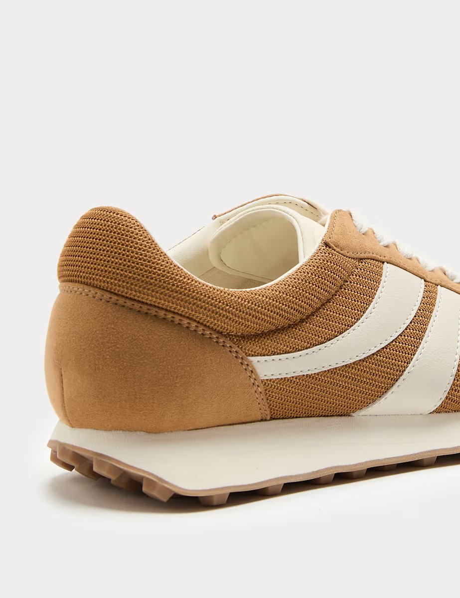 Marks & Spencer M&S Side Stripe Retro Trainers Sand - 2