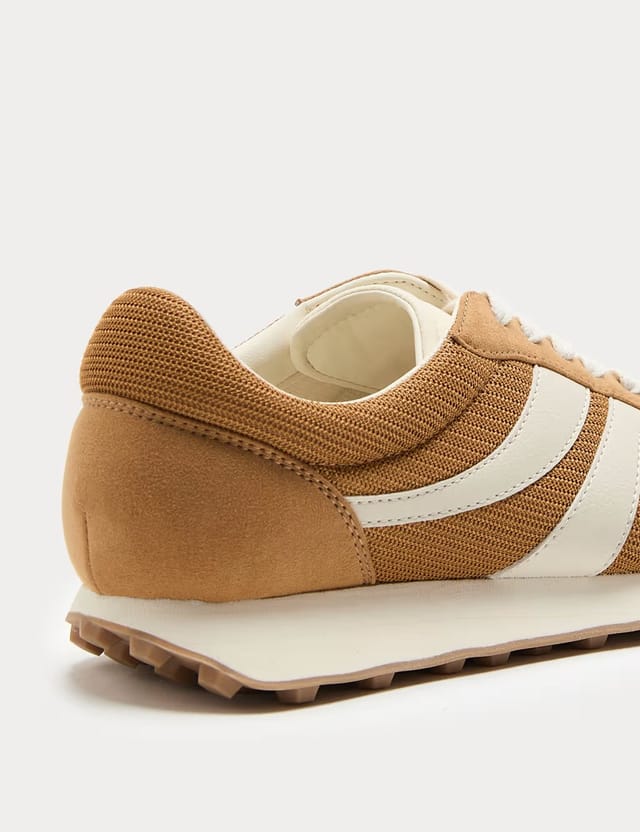 Marks & Spencer M&S Side Stripe Retro Trainers Sand - 2