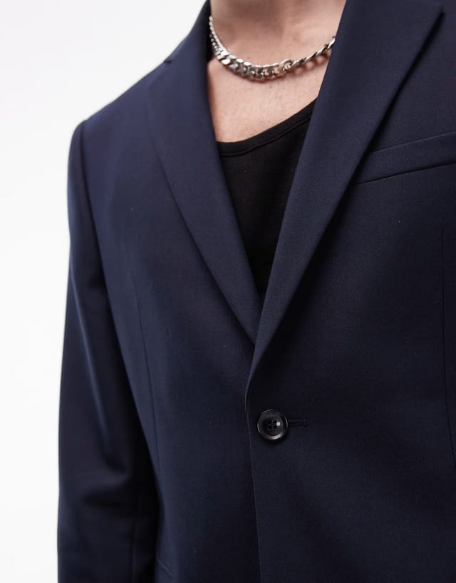 ASOS Topman skinny suit jacket in navy - 3